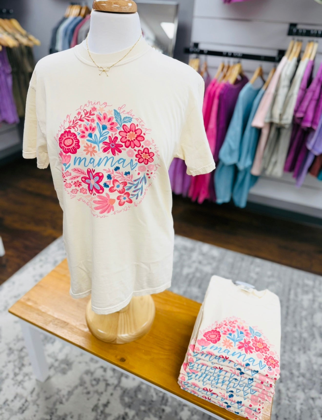 Comfort Colors Cream Mama Floral Tee