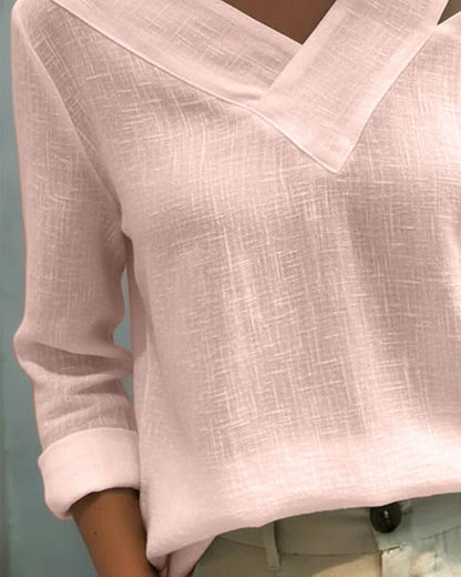 Calira - Soft-Touch V-Neck Off-Shoulder Top