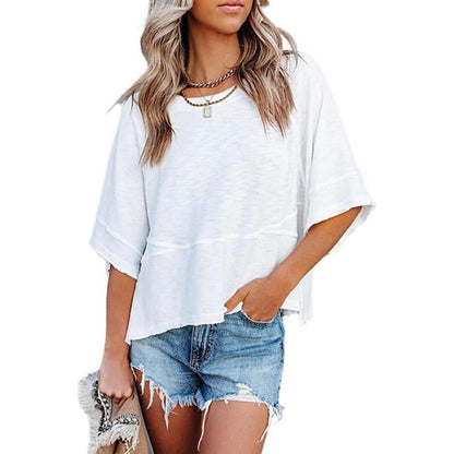 💥Women's Summer Casual Crewneck Batwing Half Sleeve T-Shirts