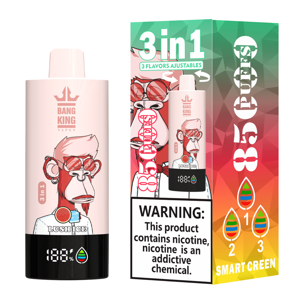 Bang King 85000 85k Puffs 3 in 1 Flavors Newest Original Rechargeable LCD Display Disposable Vape