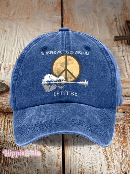 Hippie Guitar Lake Whisper Words Of Wisdom Let It Be Print Baseball Cap