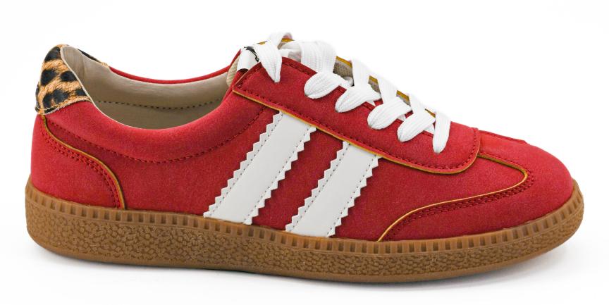 CORKYS Heads Up Red Leopard Combo Sneaker