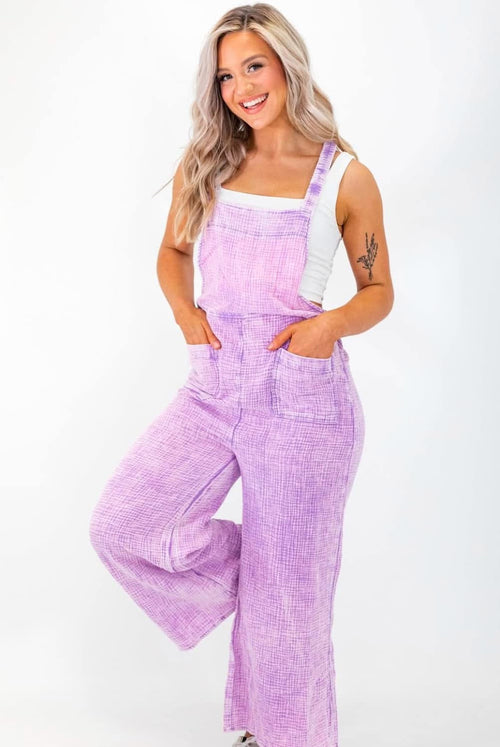 Lavender Acid Wash Overall