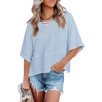 💥Women's Summer Casual Crewneck Batwing Half Sleeve T-Shirts