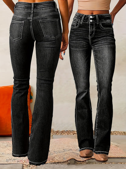 Evarra - Soft-Stretch High-Rise Flared Jeans