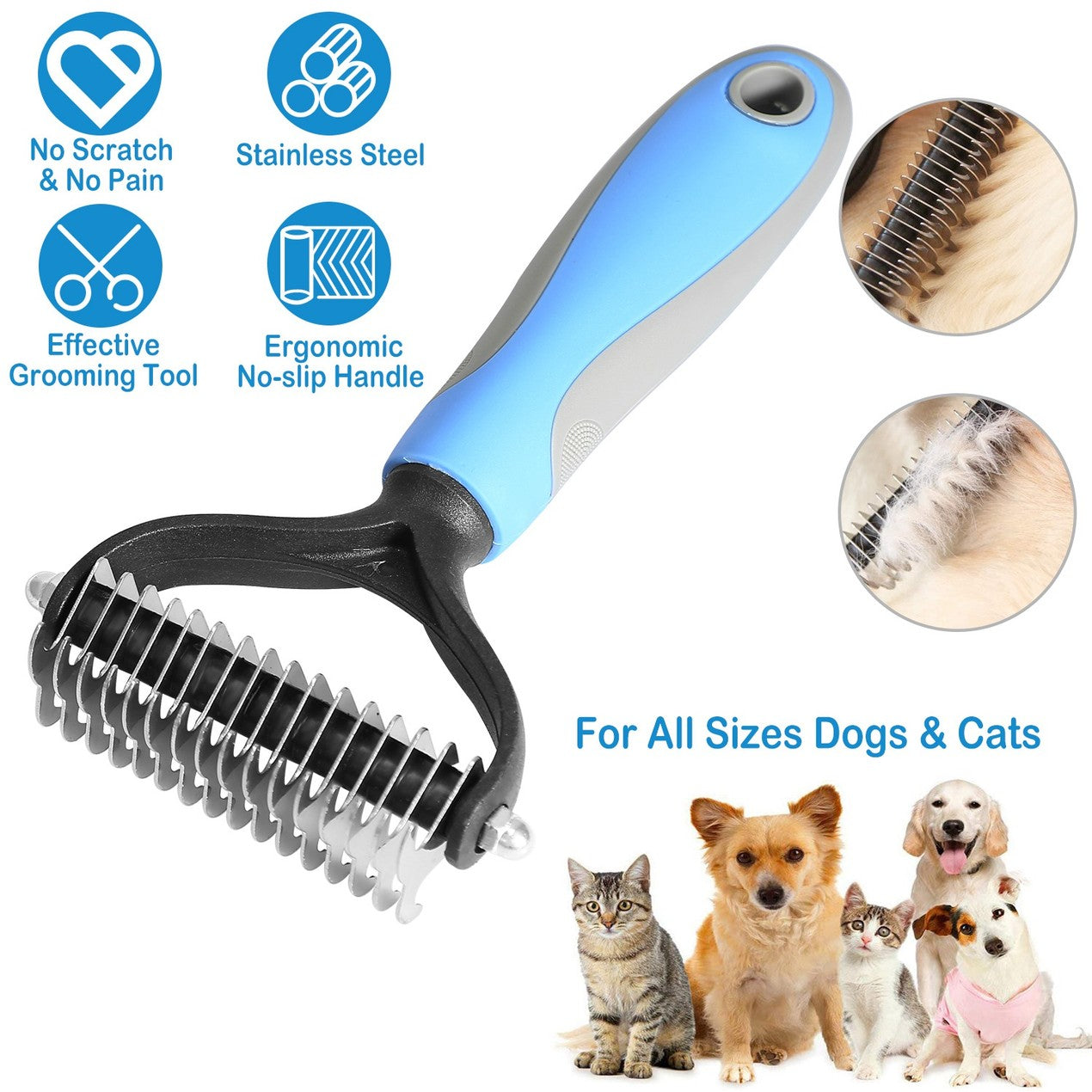 🐶Dual-Sided Pet Grooming Comb for Dogs & Cats