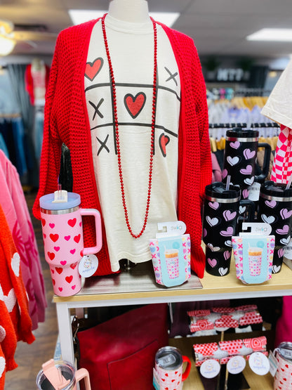 Comfort Colors Tic Tac Toe Hearts Tee