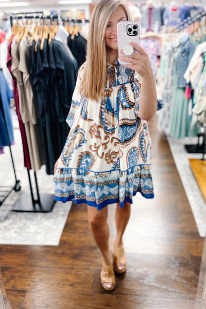 UMGEE Boho Whimsy Dress Blue Mix