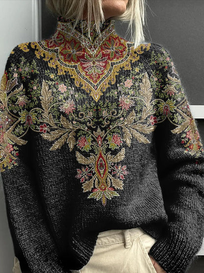Women Cotton Floral Long Sleeve Comfy Vintage Cardigan
