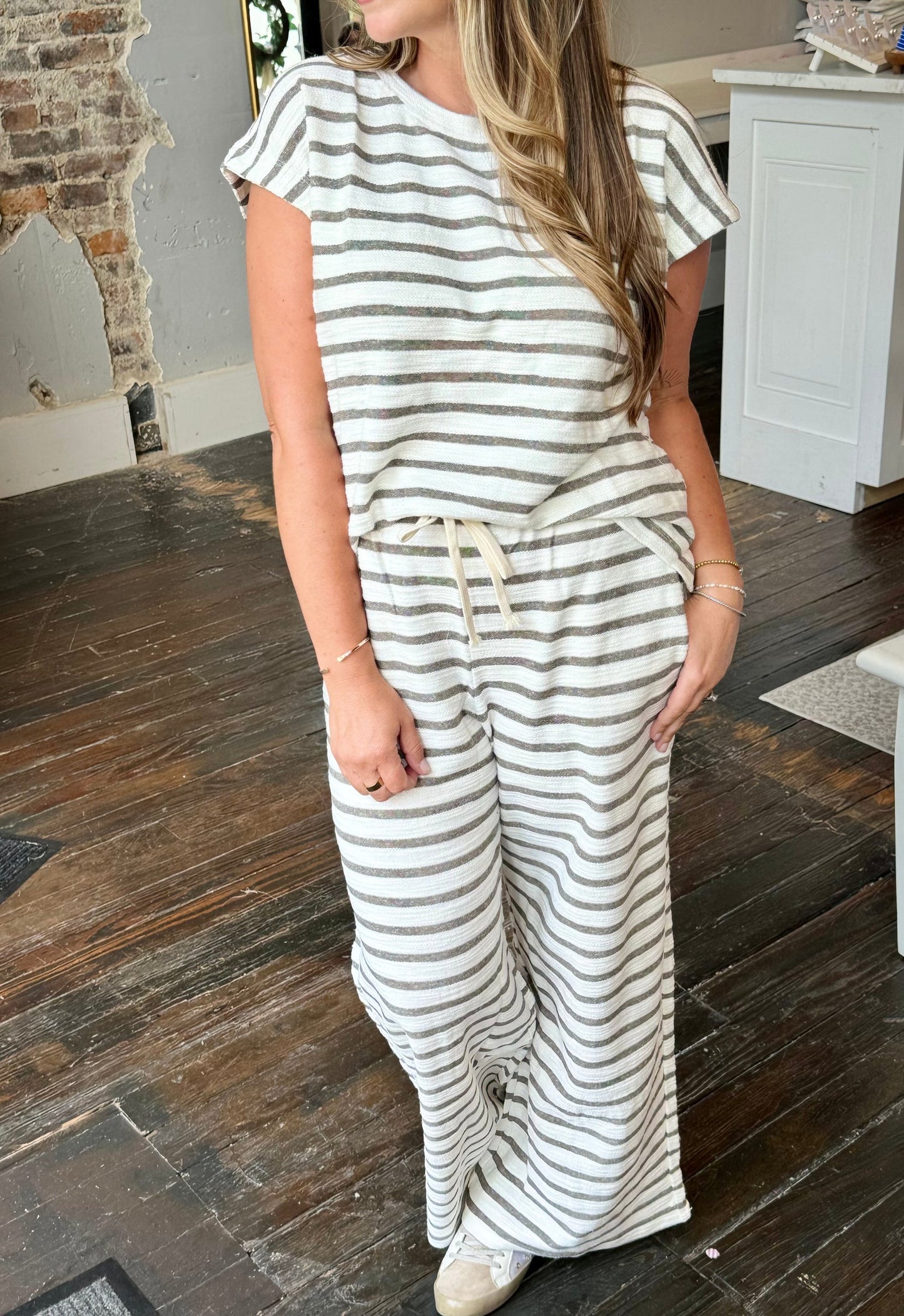 Portland 2PC Stripe Set Black