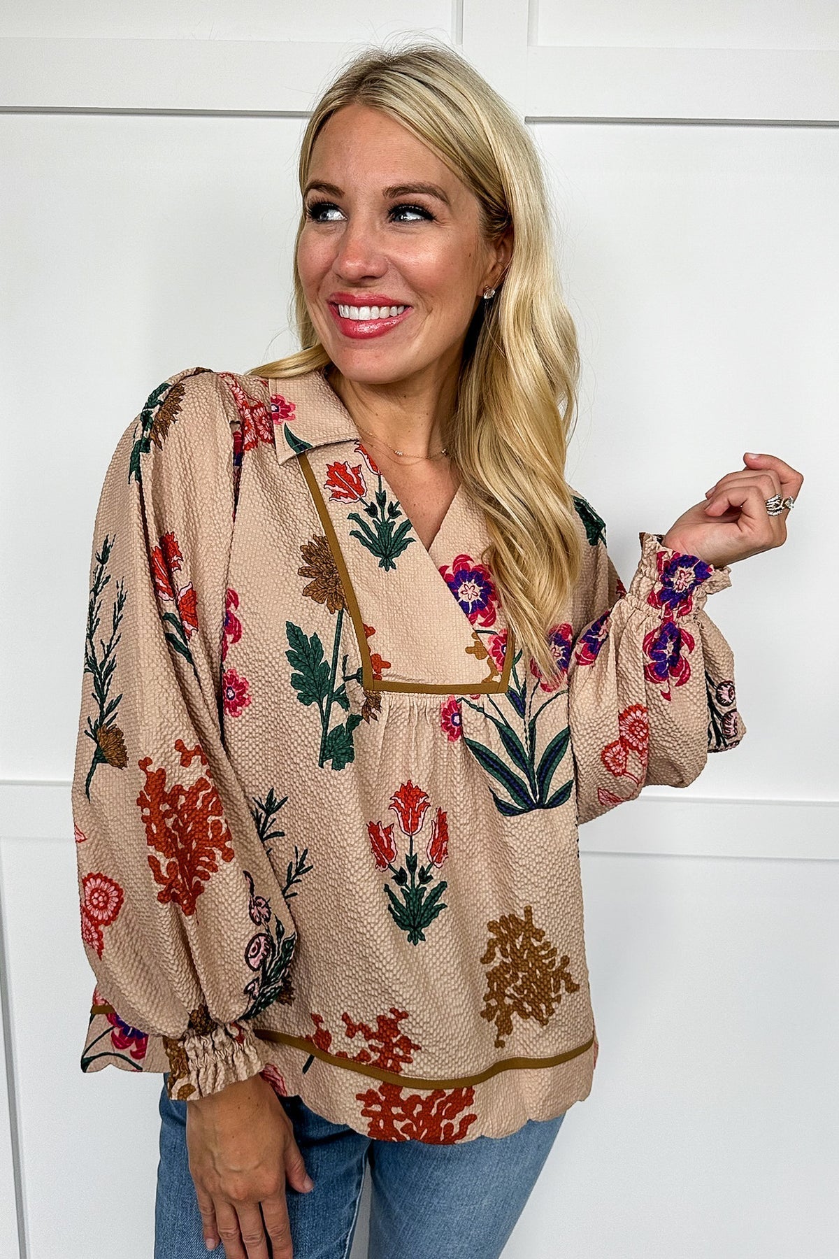 UMGEE Bloom Floral Textured Top