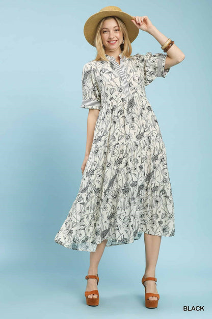 UMGEE Ava Black Mix Floral Maxi Dress