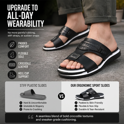 📢📢50% OFF !! ⏰Men's Faux Leather Slip-On Sandals
