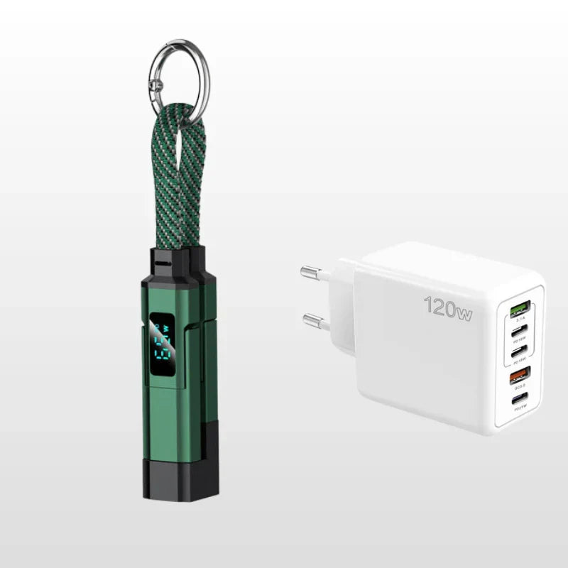 🚨 The Only Charging Cable You’ll Ever Need! 🔋4-in-1 Digital Display Keychain Charging Cable ⚡ Fast Charging, Portable & Multi-Device Compatible