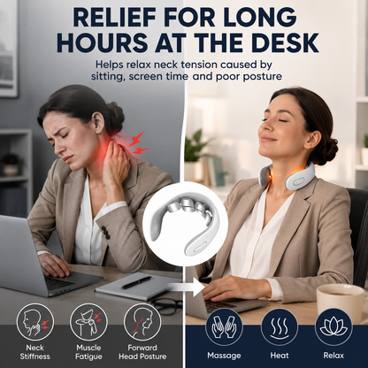 🔥 Hot Deal! Heated 4D Neck Massager 💆‍♂️ Portable 4D Neck Relaxer for Stress Relief & Pain Relief ✨