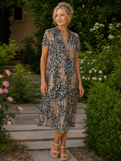 Genevieve - Fluid Midi Shirt Dress