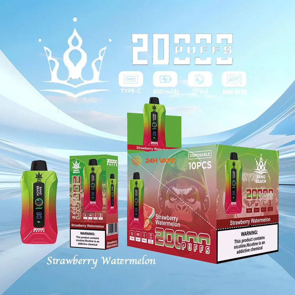 Bang Beach 20000 20K Puffs 0% 2% 3% 5% Nicotine New LED Display Vape Electronic Cigarette Pod