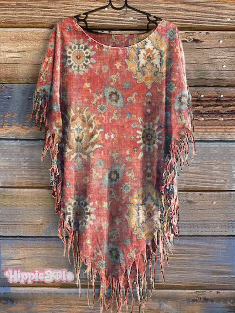 Women's Ethnic Style Print Casual Long Sleeve Comfortable Cotton Shirt