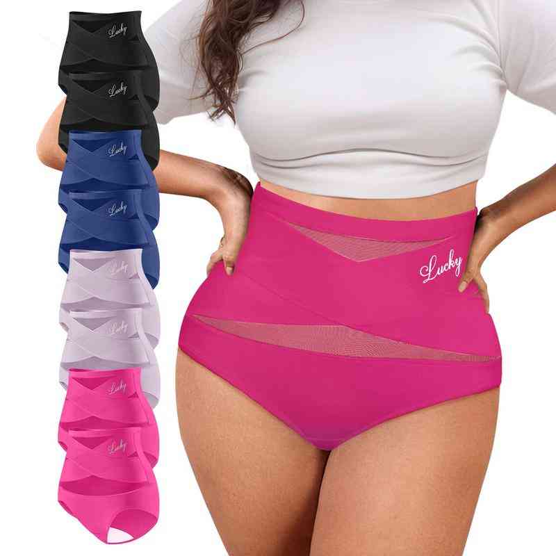 🔥Buy 1 Get 2 Free (3 PCS)✨Plus-Size High-Waist Cross Tummy Control Panties