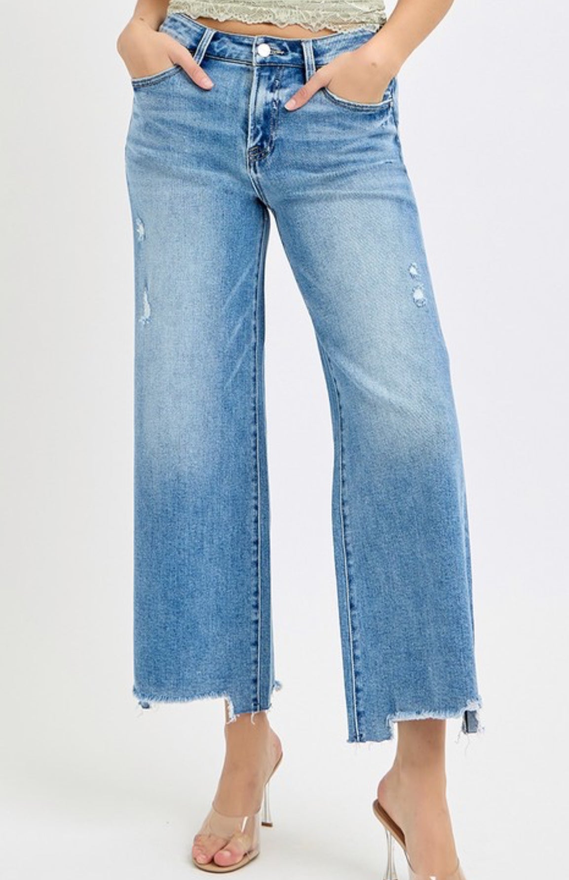 RISEN Jessie Wide Leg Crop Jean