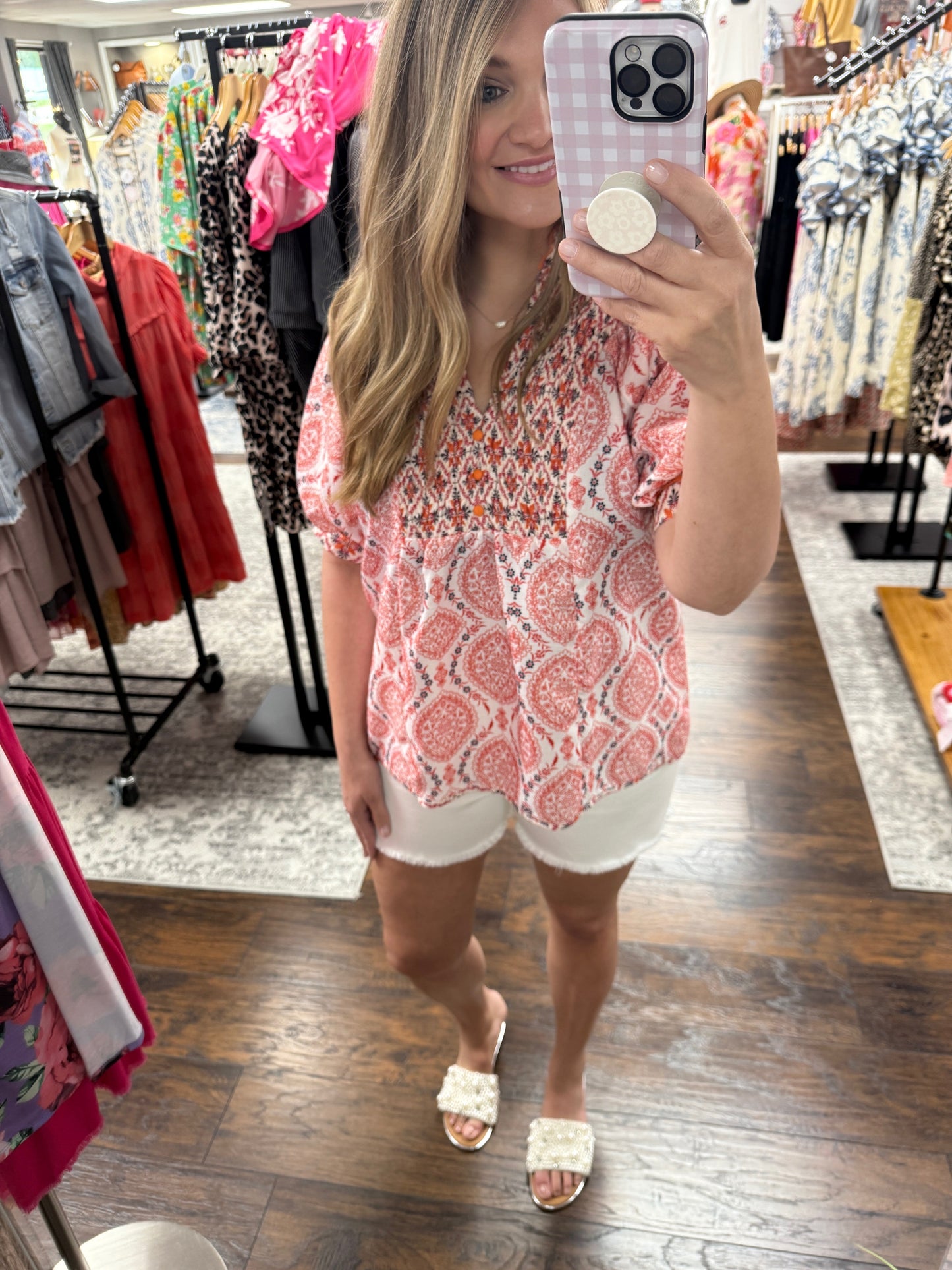 UMGEE Boho Mixed Print Top