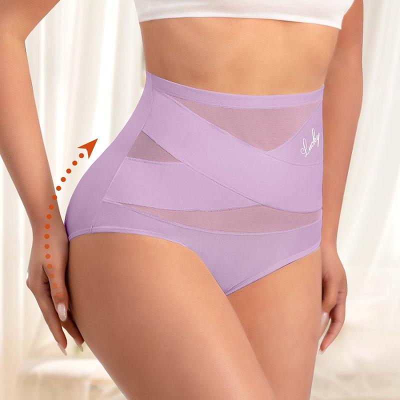 🔥Buy 1 Get 2 Free (3 PCS)✨Plus-Size High-Waist Cross Tummy Control Panties