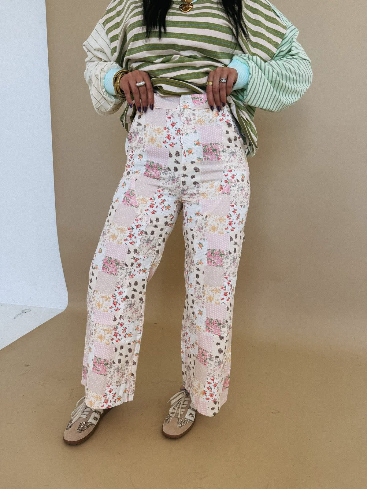 Garden Party Patchwork Wide Leg Pant