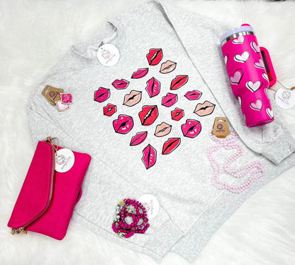 Multi Retro Lips Cozy Sweatshirt