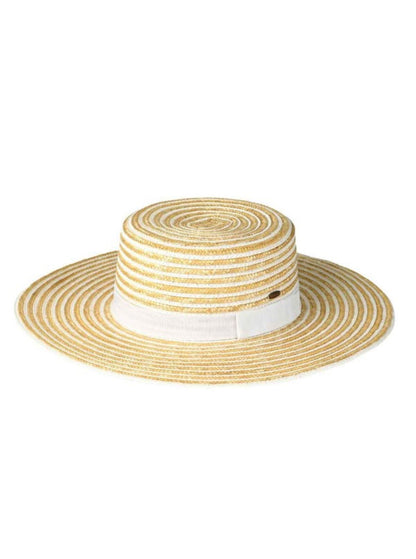 CC Brand Kara Striped Boater Hat
