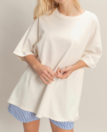 Oversized Mineral Wash Tee Off White