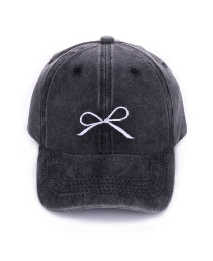 Embroidered Bow Hat