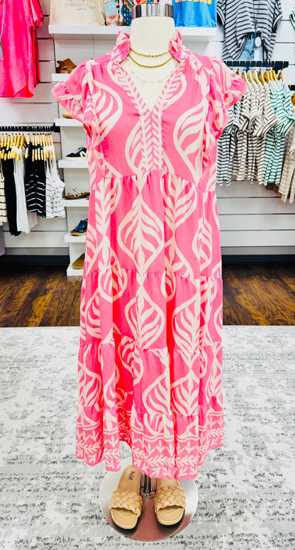 UMGEE Pink Peony Print Dress