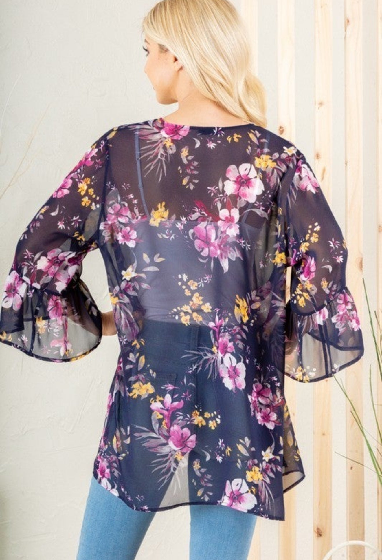 Midnight Blue Floral Cardigan