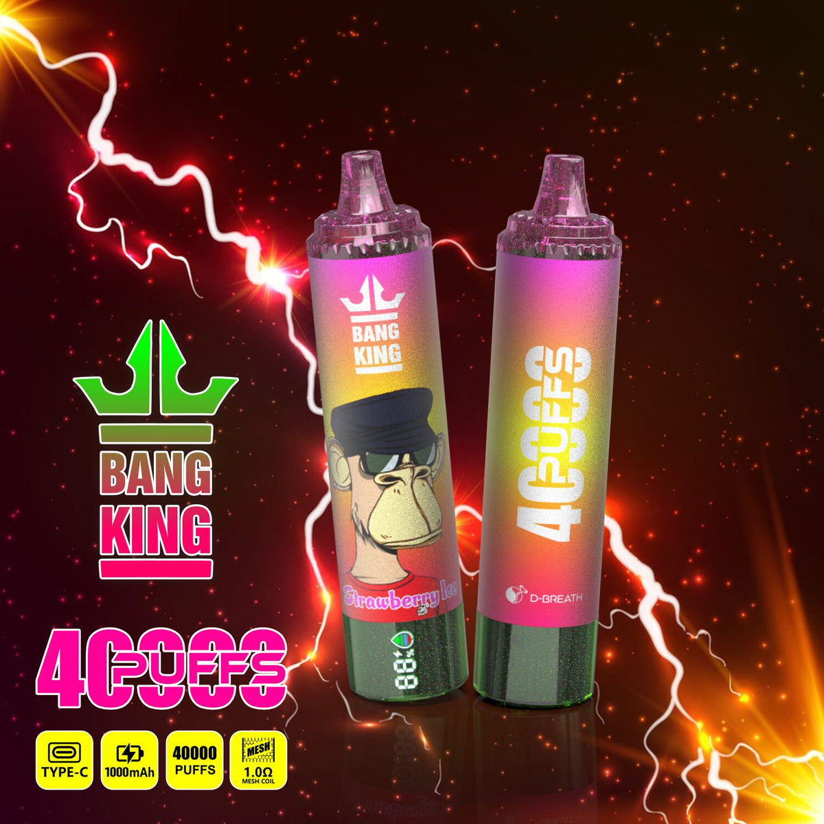 Bang King Tornado 40000 40K Puffs Original LED Display Edition Disposable Vape Pen