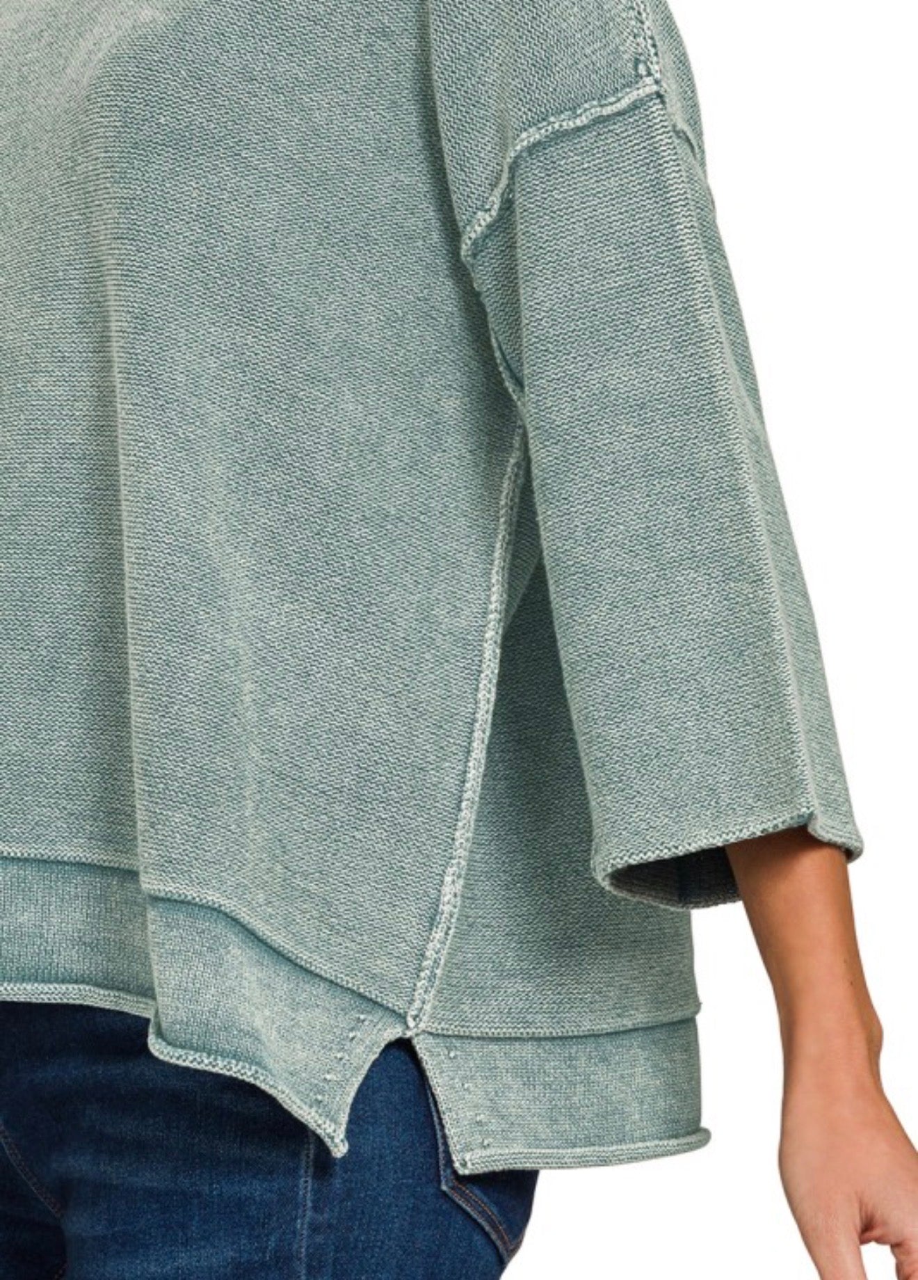 Breezy Knit Top Ash Jade