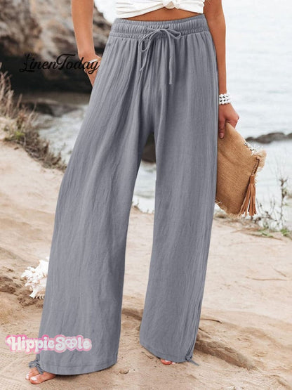 Women's Cotton And Linen Wide Leg Casual Pants