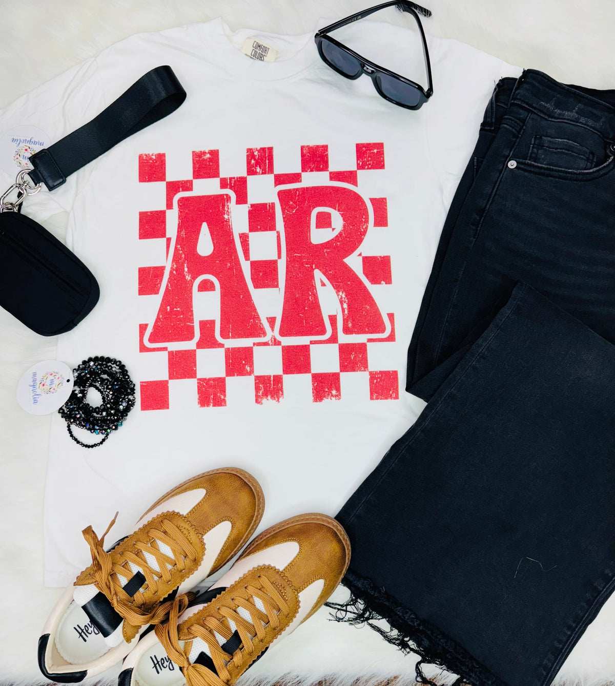 Comfort Colors Checkered AR Tee White