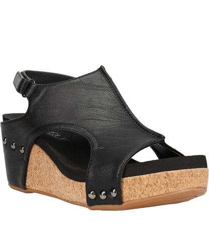 CORKYS Carley Black Smooth Wedge
