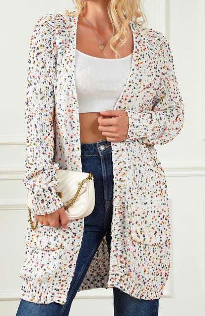Ivory Cream Confetti Confetti Cardigan