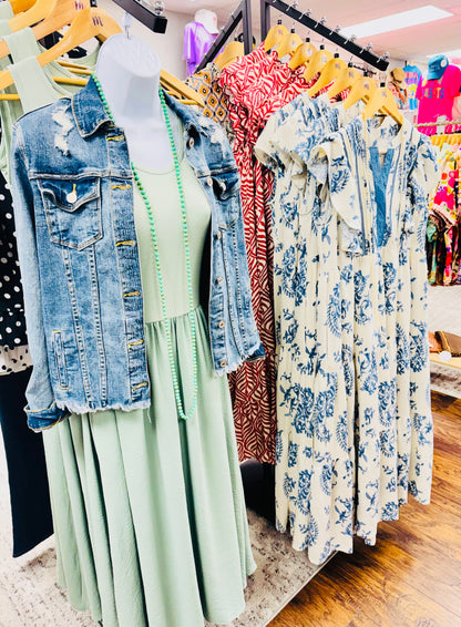 UMGEE Charlotte Paisley Midi Dress Blue Mix