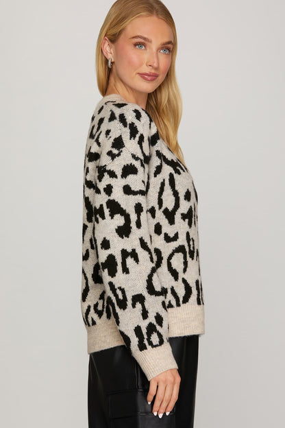Classic Leopard Sweater Cream