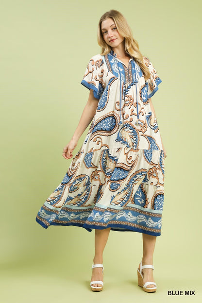 UMGEE Victoria Midi Dress Blue Mix