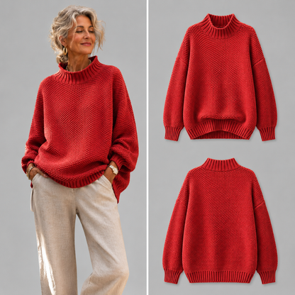 Oriane - Textured Mock-Neck Sweater