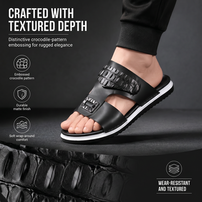 📢📢50% OFF !! ⏰Men's Faux Leather Slip-On Sandals