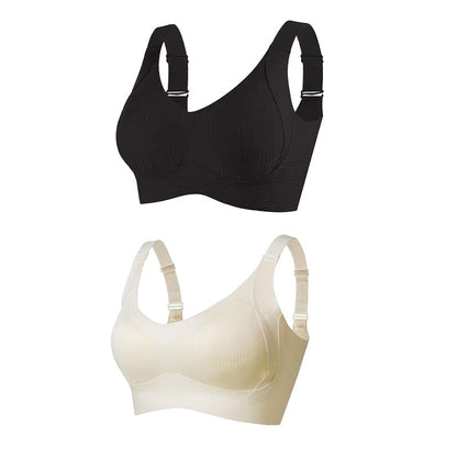 🌷 50% OFF – LIMITED TIME! 💕Subtle Striped Seamless Bra with W-Support ✨ Wire-Free Lift & Unmatched Comfort