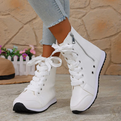 Deloriane - Casual Lace Up Ankle Boots