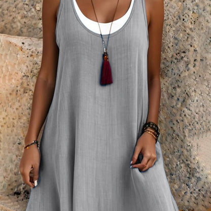 ⏰2026 Summer Hot Sale 50% OFF💃Women's Casual Loose Sleeveless Fake Two Piece Tank Dress