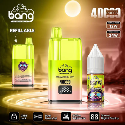Bang 40000 40K Puffs LED Digital Display Screen Refillable Oil Vape