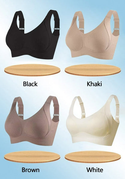 🌷 50% OFF – LIMITED TIME! 💕Subtle Striped Seamless Bra with W-Support ✨ Wire-Free Lift & Unmatched Comfort