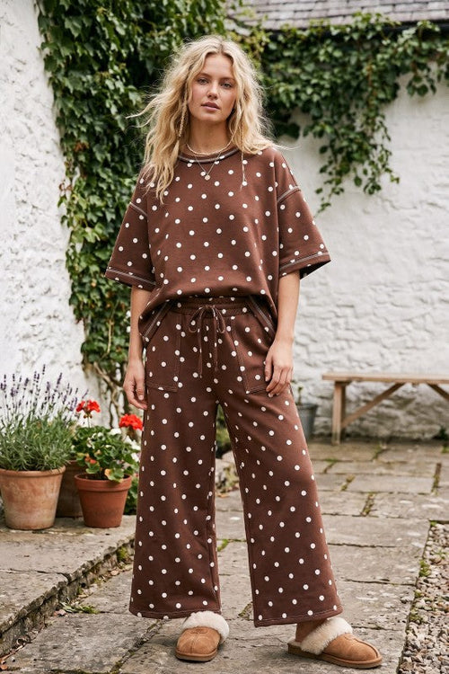 Polka Dot Scuba 2PC Lounge SET Cocoa